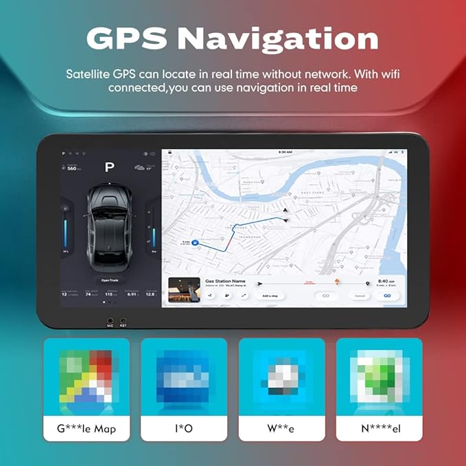 Kunfine CarPlay Android Auto Navigation Stereo GPS Radio Reverse Camera Display 10.33" QLED Touchscreen Headunit Tablet Pad Media Player for Subaru Forester 2007-2013, if Applicable Octa Core 2G+32G