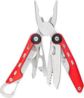 Amazon Basics 10-in-1 Stainless Steel Multitool Safety Lock with Nylon Sheath, Red