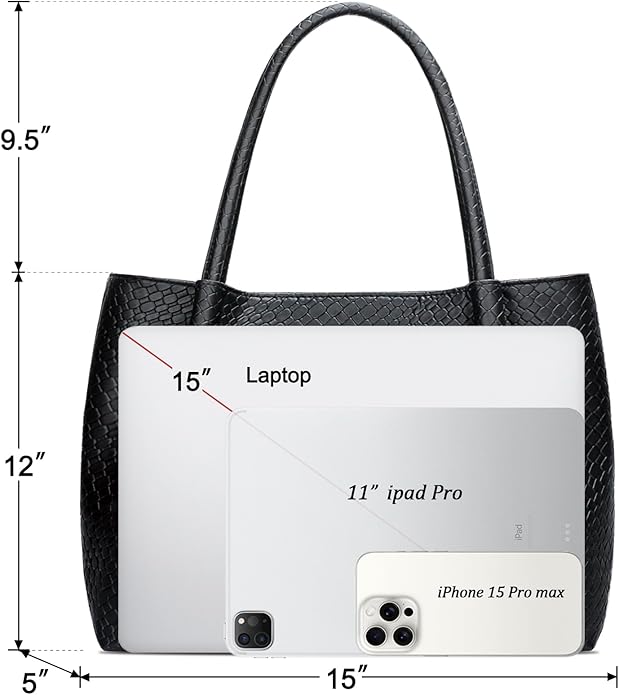 KKXIU Tote Bag for Women Vegan Leather Shoulder Purse Large Capacity Travel Bag