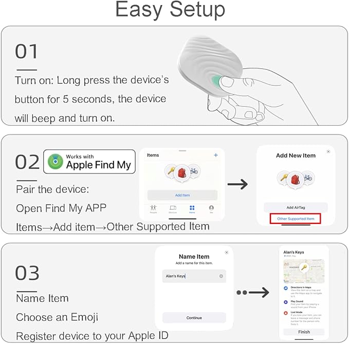 Smart Key Finder - Only iOS(Not for Android) - Bluetooth Smart Key Tracker Tag - Work for Apple Find My - Keep Track of The Items That Matter Most (4-Coffee)