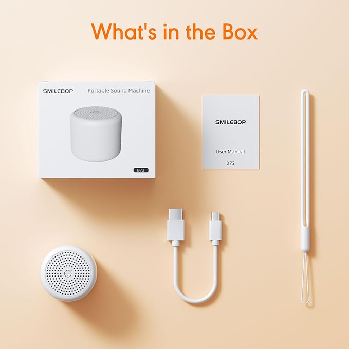 Portable Sound Machine for Baby Adults,Travel Sound Machine,Mini White Noise Machine for Sleeping with 18 Soothing Sounds,Memory,Timer for Office Privacy Hotel Gift