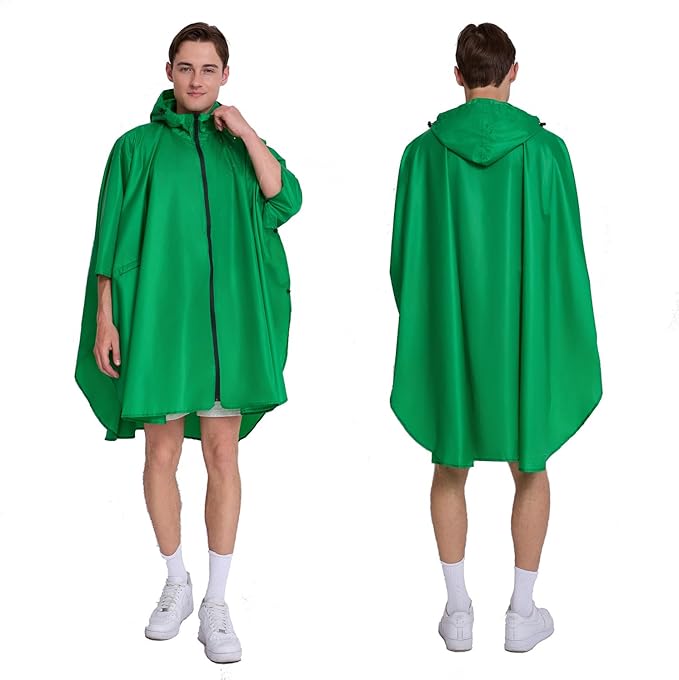 Cloak raincoat Unisex poncho Adult hooded men and women with pockets Mountaineering hiking rainstorm prevention