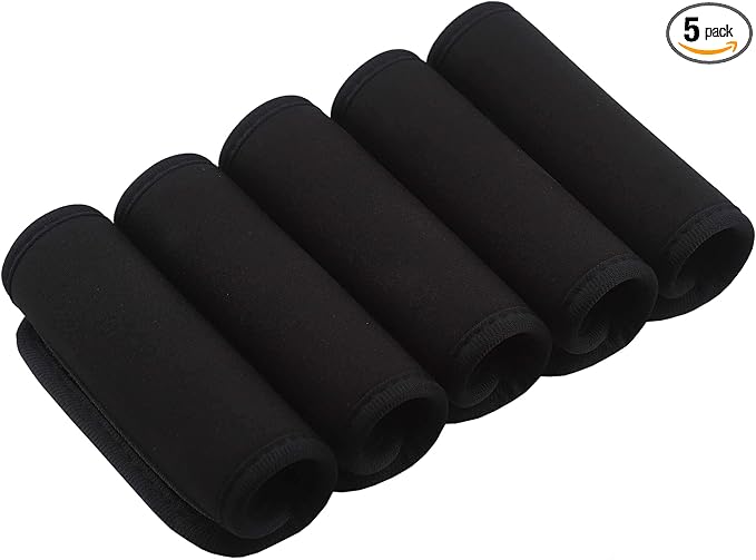 Neoprene Luggage Handle Wraps For Traveling Bright Color Luggage Tags|Handle Wraps|Handle Covers (Black)