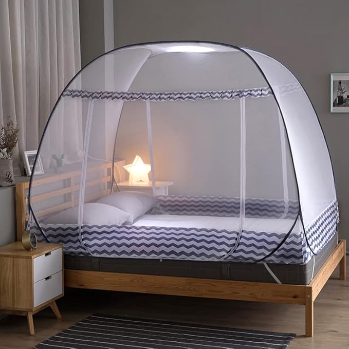Jsanh Folding Mosquito Net Tent Canopy Curtains for Beds Pop Up Mosquito Net Tent King Size Portable Mosquito Netting with Bottom for Baby Adults(L80xW80XH62 inch