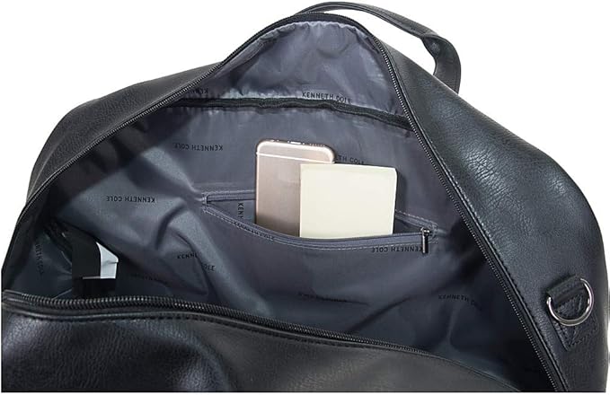Kenneth Cole REACTION Port Stanley Duffel Pebbled Vegan Leather Carry on Shoulder Duffle Travel Bag