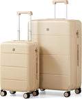 Hanke Luggage Sets 2 Piece with Spinner Wheels, 20/28 Inch Hard Shell Suitcases Set TSA Approved Luggage Travel Rolling Large Luggage(Cuba Sand)