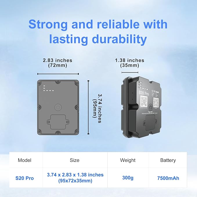 GPS Tracker for Vehicles Long Battery Life up to 7 Months Battery Life, Real Time Tracking, Unlimited Distance, Strong Magnetic,IP67 Waterproof 4G Tracker Device for Vehicles, Subscription Needed