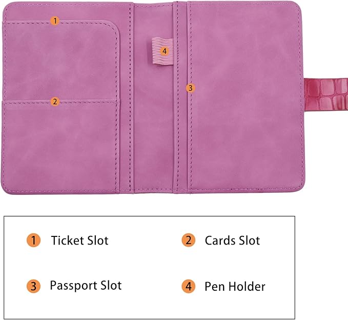 Melsbrinna Premium Leather Passport Holder Covers Case, Waterproof Rfid Blocking Travel Wallet Passport Holder with Pen Holder, Cute Passport Book for Women/Men