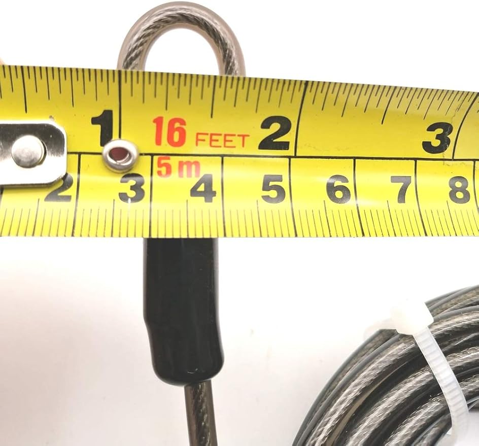 4mm Thick（5/32"） 7FT,15FT,30FT Braided Steel Coated Thin Security Cable Anti-Lost Steel Cable Luggage Lock Safety Cable Wire Double Loop (30FT)
