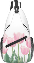 SUPLUCHOM Sling Bag Tulip Flower Hiking Daypack Crossbody Shoulder Backpack Travel Chest Pack for Men Women