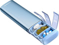 Vaydeer Metal Travel Pill Organizer, 7 Day Weekly Pill Box, Large Capacity Daily Cute Pill Case for Supplements, Pills, Vitamins and Medication (Small,Blue)