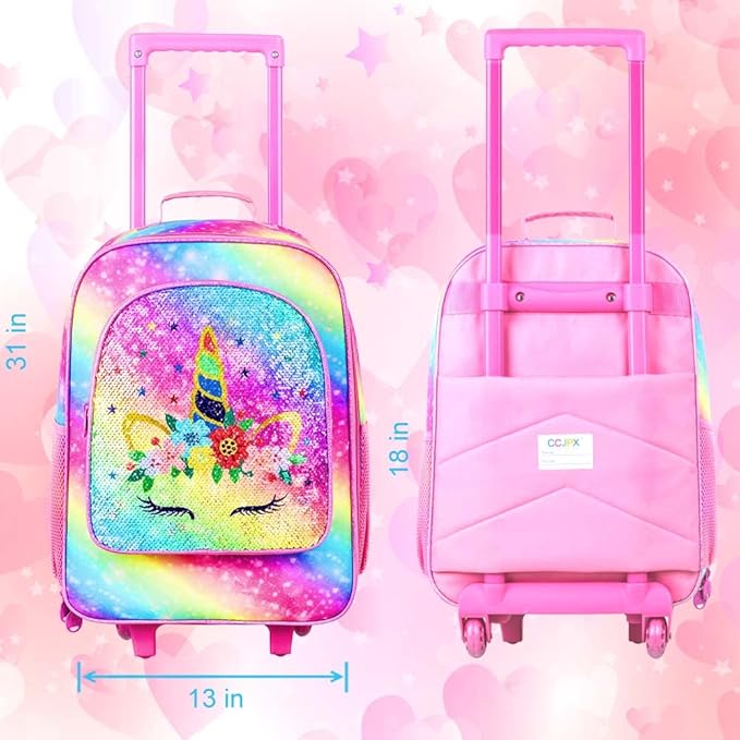 Kids Luggage for Boys Girls, Toddler Rolling Travel Carry on Suitcase with Wheels