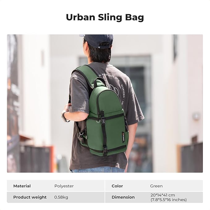 K&F CONCEPT Camera Sling Bag Crossbody Bag Camera Shoulder Backpack DSLR/SLR/Mirrorless Photography Bags Compatible with Canon/Nikon/Sony/Fuji/Gopro/DJI