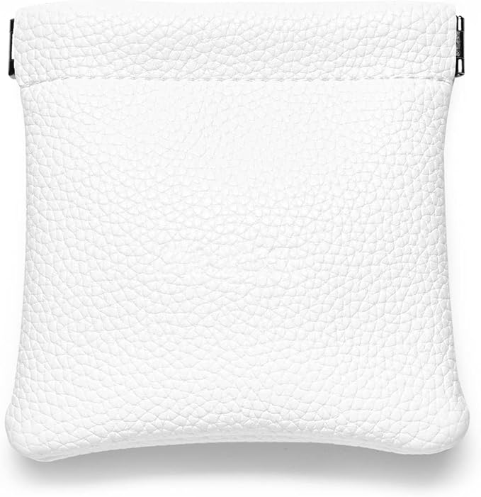 PU Leather Jewelry Travel Bag Leather Jewelry Pouch Christmas,Wedding Party Favor Gift Bag (L, White)