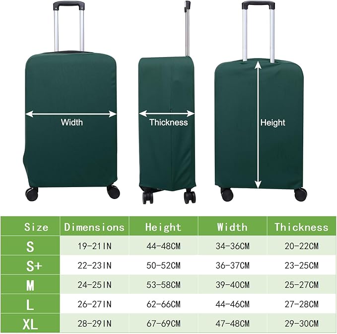 PATIKIL Luggage Cover, Suitcases Covers Elastic Carry on Cover Protector Washable Scratch-Resistant Fits 22-23 Inch Luggage for Travel Business Trips, Dark Green