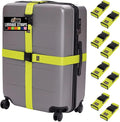 GORILLA GRIP Heavy Duty 8 Pack Adjustable Luggage Straps for Suitcases, Easy to Identify Travel Belt Connector Holds Suitcase Together, Extends Life of Bag, Strap Connects Two Bags, Accessories Yellow