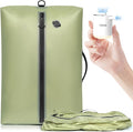 BAGAIL TPU Vacuum Bag for Travel, Reusable Compression Bag with IPX8 Waterproof Zipper, Save Space for Suitcase, Backpack and Carry on (Green, ExtraLarge, With Pump)