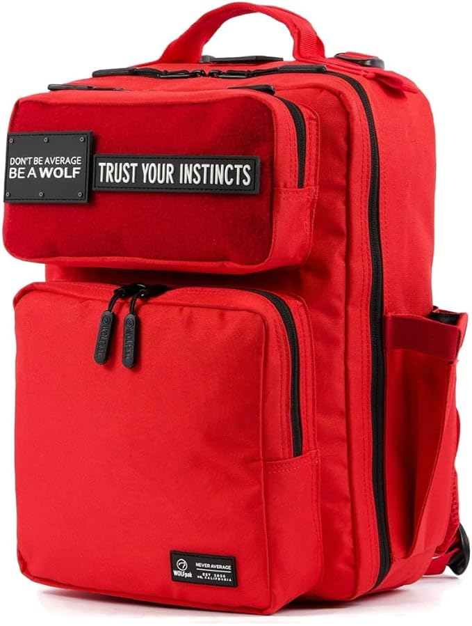 WOLFpak 15L Backpack - Elite Red - Slim Everyday Carry Backpack for Men & Women, Water-Resistant Minimalist Daypack for Laptop & Travel