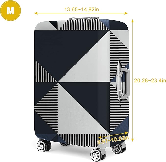 24 Inch PVC Luggage Protector Covers for TSA Approved Clear Suitcase Cover Protector Transparent Luggage Protective Cover Set (Triangle, Suitable for 23"-24")