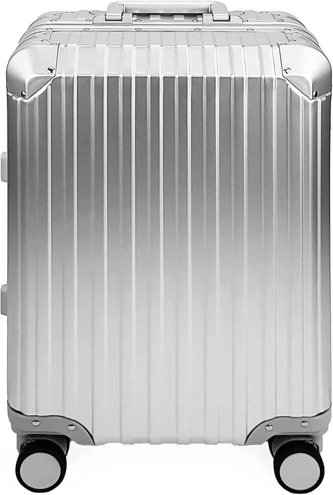 All Aluminum Luggage Suitcase 3 Sizes (20",26",29") TSA Lock Carry On Silver, Gray, Gold, Black with Cover (Silver, 20" Carry on)