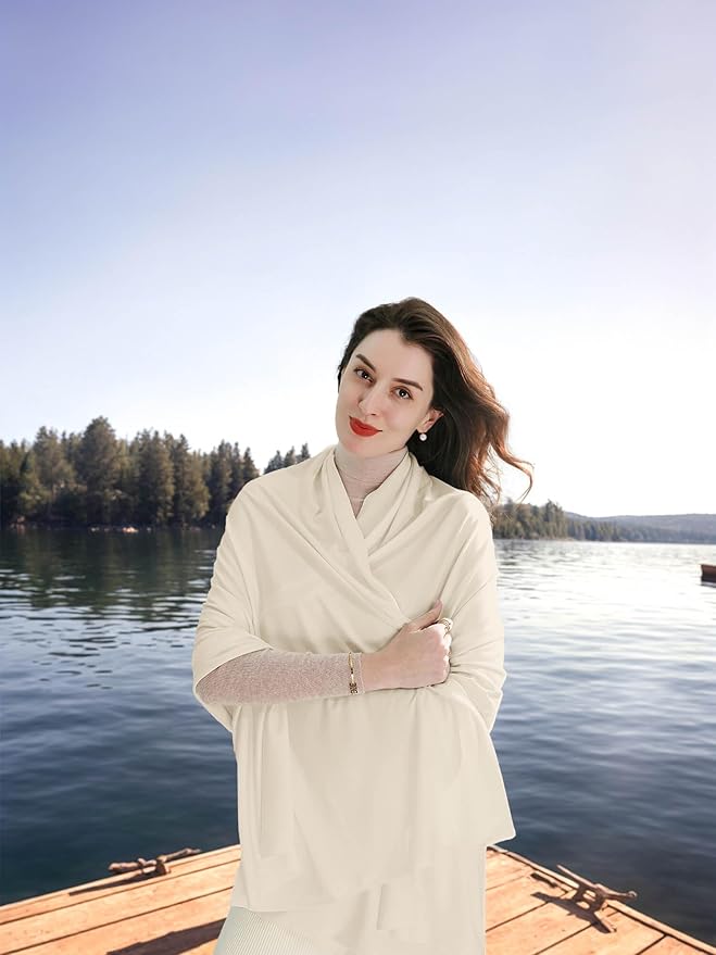VENVSBEE Shawl Wraps for Women, Travel Scarf Soft Blanket Wrap Pashmina Travel Accessory for Airplane