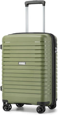 Kono 20 Inch Expandable Carry On Luggage with Spinner Wheels, Durable Hardside Luggage with Hidden Cup Holder, Lightweight Hard Shell Carry On Suitcase Airline Approved with TSA Lock(Green)