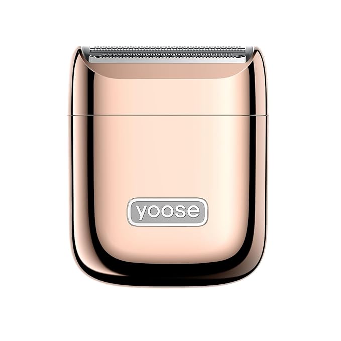 yoose Electric Razors for Women, IPX7 Alloy Body Bikini Trimmer for Women (USB-C, Trimmer Comb, Multi Shaving Modes), Portable Size, Radiant Gold