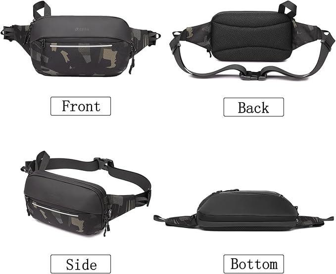 Crossbody Fanny Pack Belt Bag for Women & Men with Multi-Pockets, Waterproof Sling Bag for Travel, Running, Hiking, Cycling, Fashion Waist Bag Fits All Phones, Perfect Running Bag