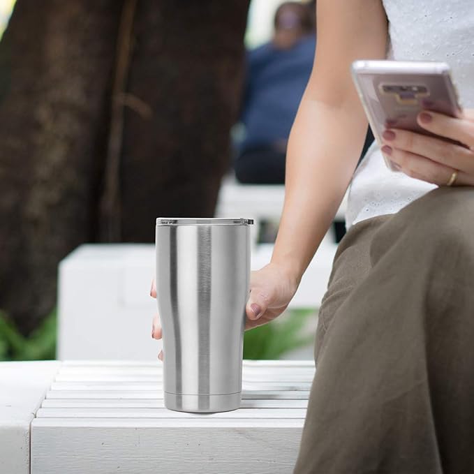 DOMICARE 20oz Tumbler with Lid Stainless Steel Tumblers Bulk, Double Wall Vacuum Insulated Coffee Travel Mug, 8 Pack Stainless Steel