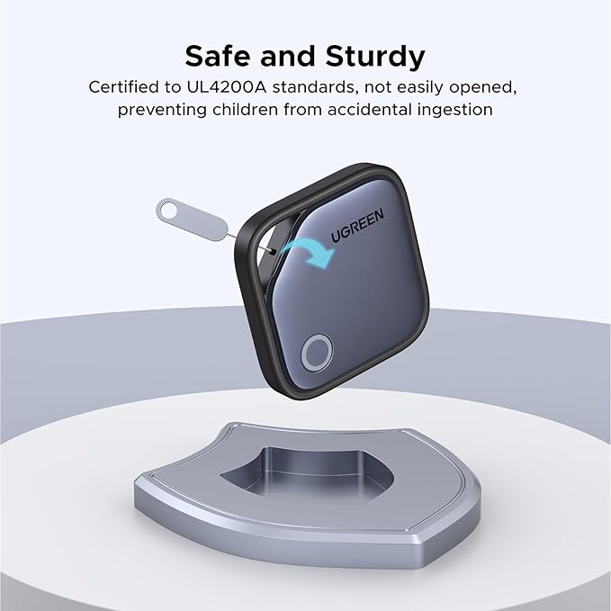 UGREEN FineTrack Smart Finder Compatible with Apple Find My (iOS Only) 2-Year Replaceable Battery Bluetooth Tracker Tags, Item Finder Smart Tag for Key Luggage Passport with Alarm& Left-Behind Remind