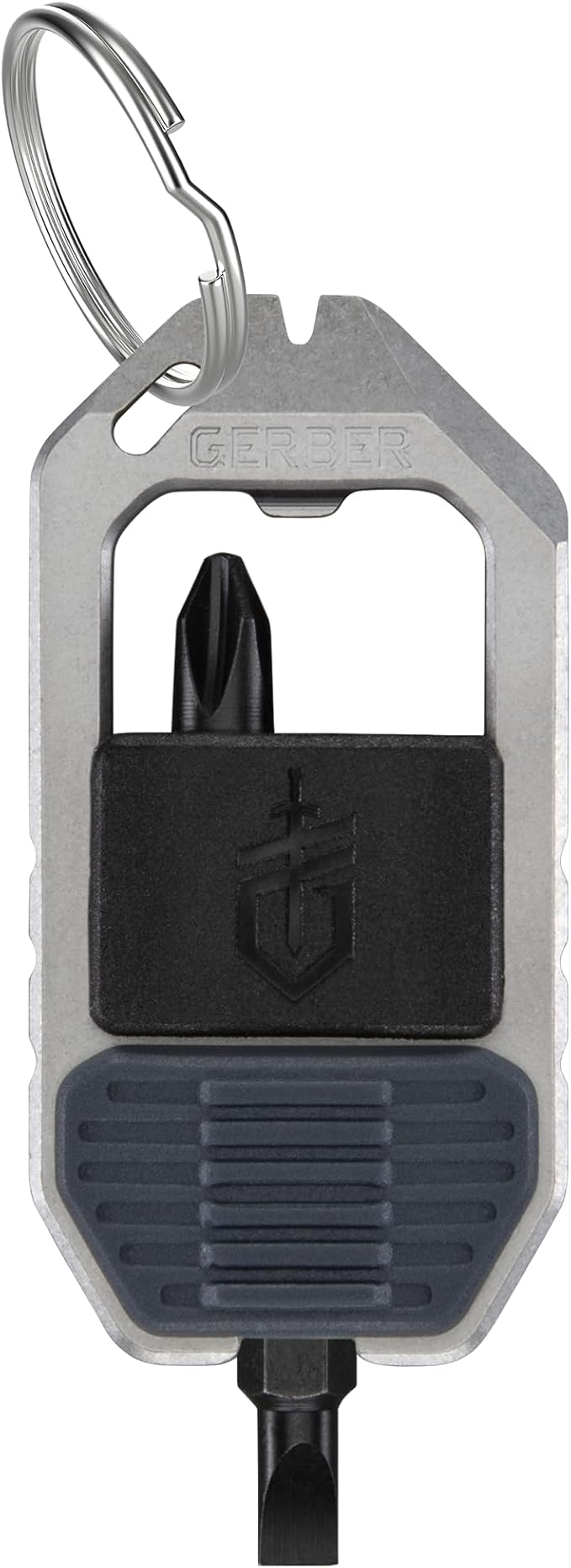 Gerber Gear Driver Keychain 5-in-1 Multitool, Clips to Pocket or Keychain with Pry Bar, Phillips and Flat Head Screwdriver Bits, and Bottle Opener, Lightweight EDC Gear for Everyday Carry, Urban Blue