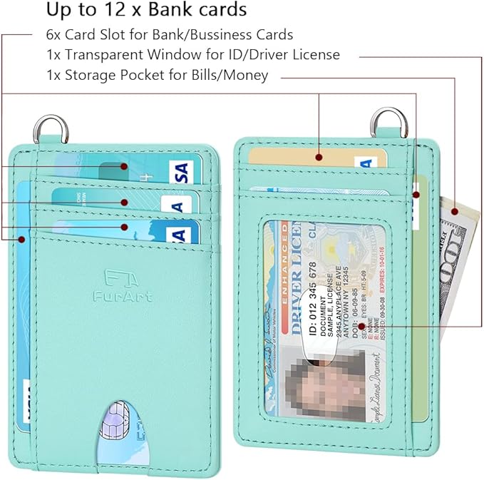 FurArt Slim Minimalist Wallet, Front Pocket Wallets, RFID Blocking, Credit Card Holder for Men & Women