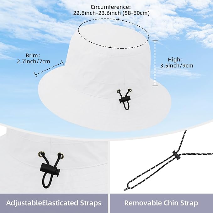Durio Waterproof Bucket Hats for Woman UPF 50+ Sun Hat UV Protection Packable Rain Hats for Women Lightweight Hiking Hat