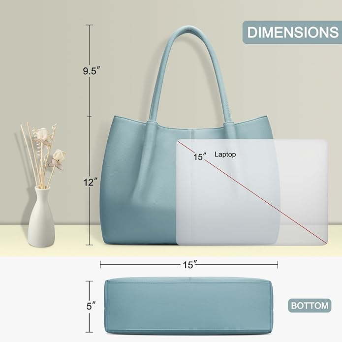 KKXIU Tote Bag for Women Vegan Leather Shoulder Purse Large Capacity Travel Bag