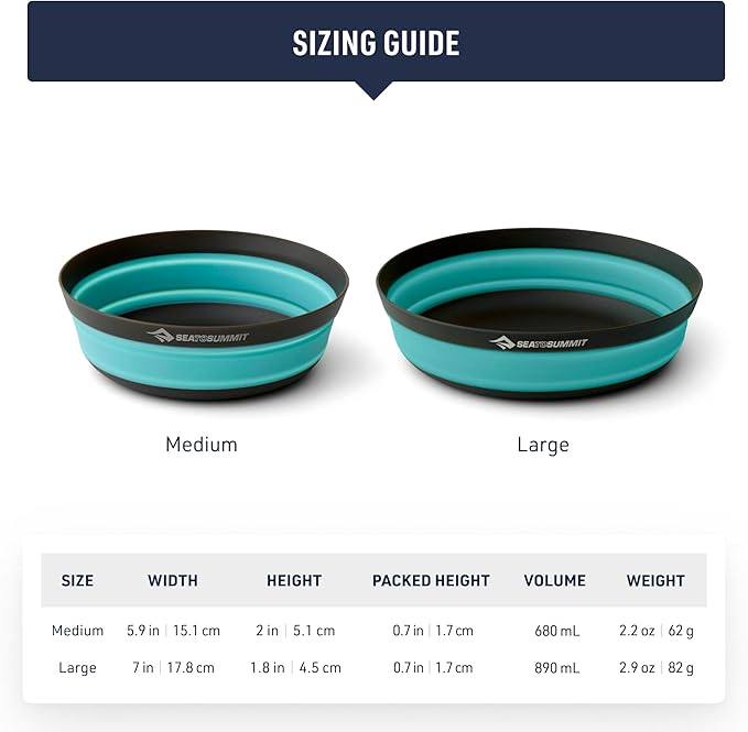 Sea to Summit Frontier Ultralight Collapsible Bowl, Large (30 fl oz), Puffins Bill Orange