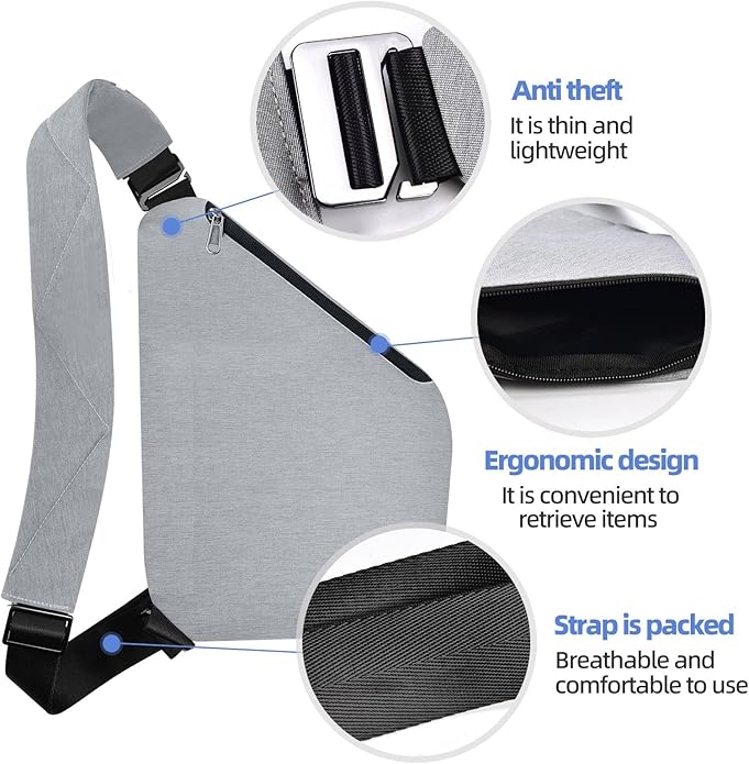 Anti Theft Crossbody Bag,Anti Theft Travel Bag for Women Men,Sling Crossbody Bag for Travel, Sport, Work