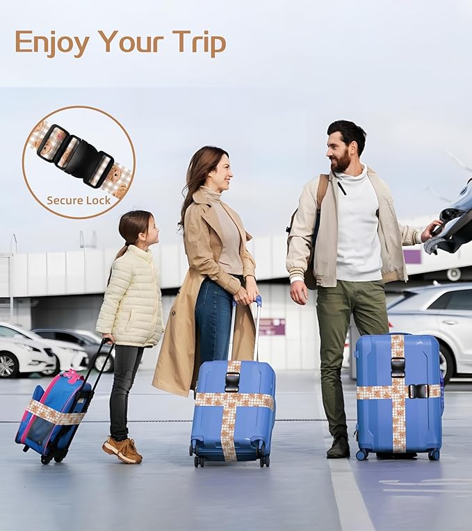 Luggage Straps for Suitcases Travel Belt Luggage Band Heavy Duty Traveling Luggage Identifier Cute Women Girls Unique Accesory,