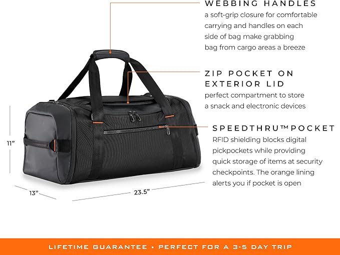 Briggs & Riley Travel Duffel Bag - Weekender & Overnight Luggage for Women & Men, Softside Bag - ZDX Collection