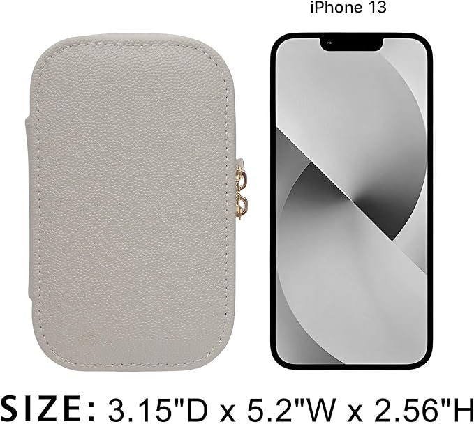 Travel Jewelry Case Small Suitable For Jewelry Organizers and storage In A Carry-on Handbag, PU Leather, Sturdy And Smooth Gold Metal Zipper, Travel Essential Gray Small Jewelry Box