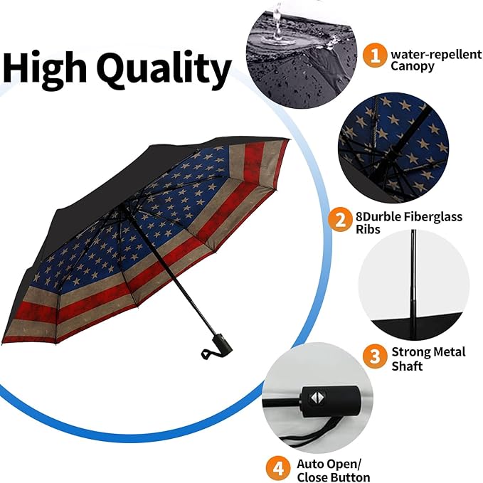 LLanxiry Compact Travel Umbrella, Mini Windproof Umbrellas for Rain & Sun, Small Lightweight Outdoor UV Umbrella, Portable Folding Umbrellas for Travel