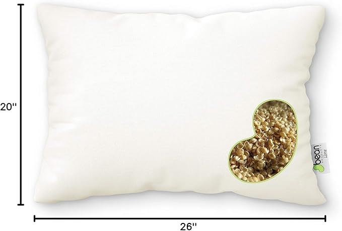 Bean Products 20" x 26" Standard Bed Pillow for Sleeping – Organic Millet Fill with Organic Cotton Fabric, Soft Head Pillow – Eco-Friendly, Breathable, and Durable Sleep Aid, Made in The USA