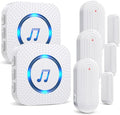 SanJie Door Sensor Chime for Door Opens, Business/Home/Office/Store, 500 FT Range, 26 Chimes, 5 Adjustable Volume, 3 Sensors + 2 Receivers