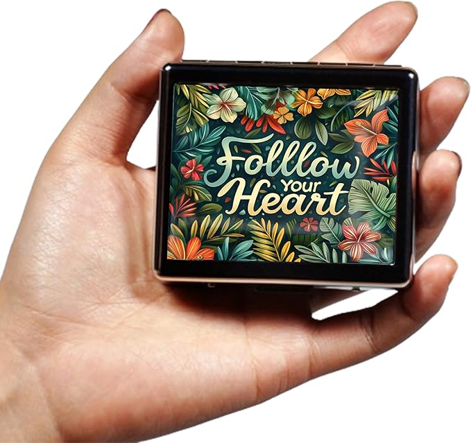 Cute and Portable Metal Pill Organizer – 8 Compartments, Elegant Chrome Finish, Ideal for Travel and Daily Use (Follow Your Heart Floral)
