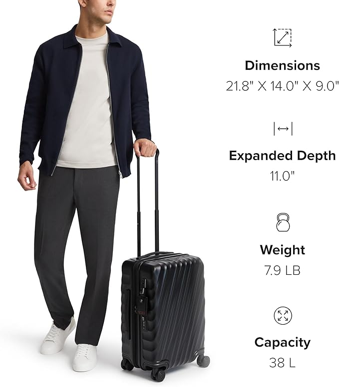 TUMI - 19 Degree International Expandable 4 Wheeled Carry-On - Hard Shell Suitcase - 21.8" X 14.0" X 9.0" - Mauve Texture