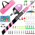 PLUSINNO Kids Fishing Pole, Portable Telescopic Fishing Rod and Reel Combo Kit - with Spincast Fishing Reel Tackle Box for Boys, Girls, Youth