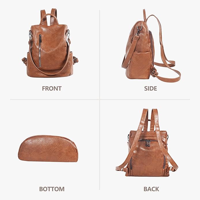 Women Backpack Purse PU Leather Anti-theft Casual Shoulder Bag Fashion Ladies Satchel Bags