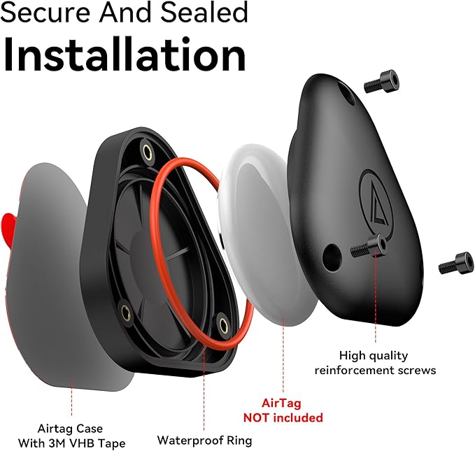 for airtag Mount 2 Pack,airtag Adhesive Sticker Mount,IPX8 Waterproof Air tag Holder,for Apple air Tags Surface case,GPS Tracking Devices for Car Luggage Tag Bike Camera Hidden