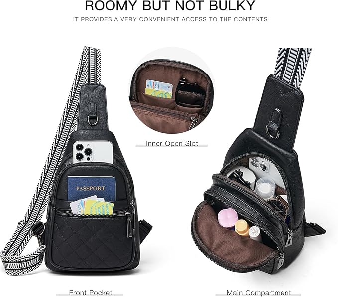 Sling Bag For Women Fanny Pack Crossbody Travel Shoulder Belt Bags Tote Backpack Purse Faux Leather