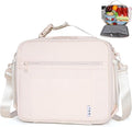 NOL Kids Lunch Bag - Kids 3+ Reusable Insulated Lunch Box with Zipper Closure Buckle Handle Adjustable Long Shoulder Strap, Easy-Clean Waterproof Fabric, Children Lunch Tote Bag for School -Cream