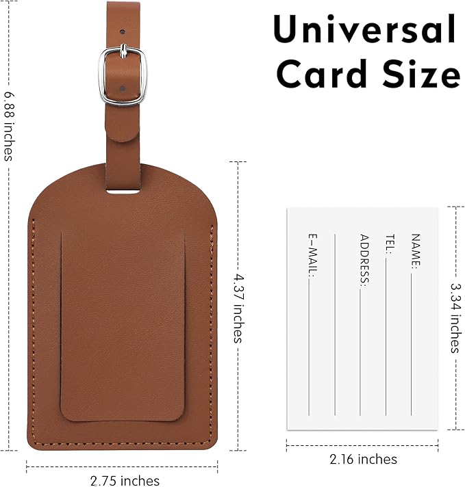 Luggage Tags for Suitcase Travel Bag Labels Privacy Protection Luggage Tag for Baggage PVC Baggage ID Label Tags 2 Pack Yellow+Brown